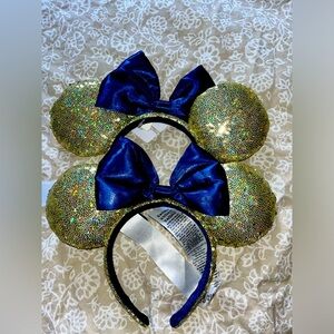 Gold and blue Minnie ears